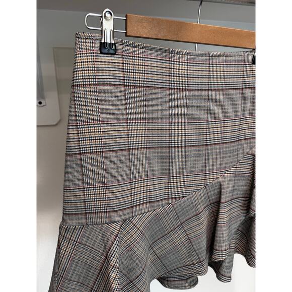 Trina Turk Women's Pleated Ruffle Plaid Mini Skirt Size 4 Academia Professional - Picture 3 of 11